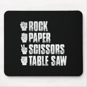 Rock Paper Scissors Table Saw Funny Halloween Mouse Pad