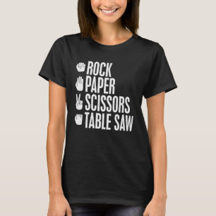 Rock Paper Scissors Table Saw Vintage Carpenter T-Shirt