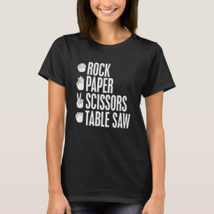 Rock Paper Scissors Table Saw  Vintage Carpenter T-Shirt