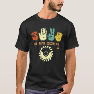 Rock Paper Scissors Table Saw  Woodworking Carpent T-Shirt