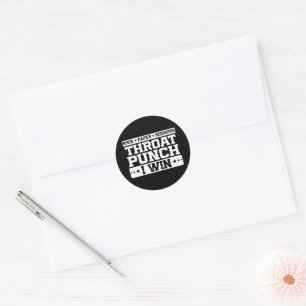 Rock Paper Scissors Throat Punch I Win, Funny Classic Round Sticker