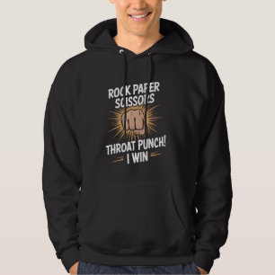 Rock Paper Scissors Throat Punch I Win Funny Sarca Hoodie