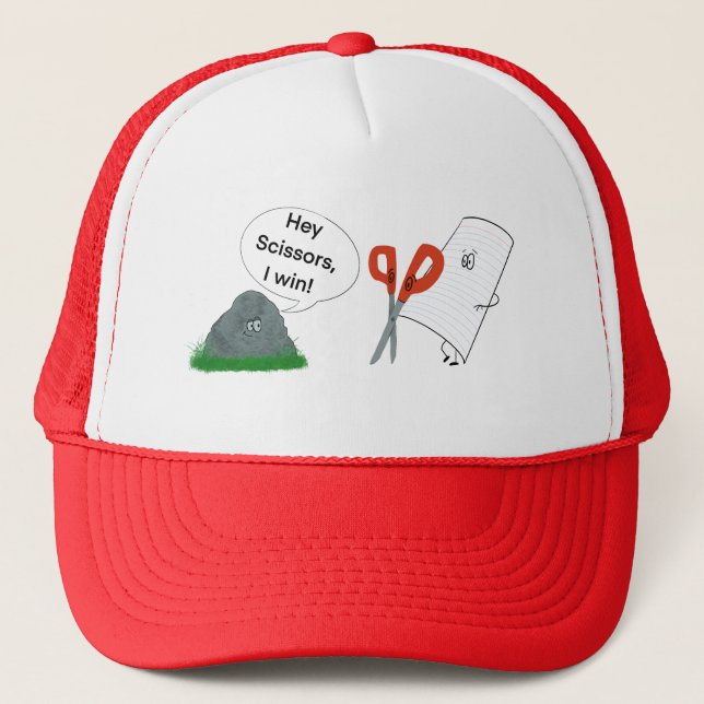 Rock, Paper, Scissors  Trucker Hat (Front)