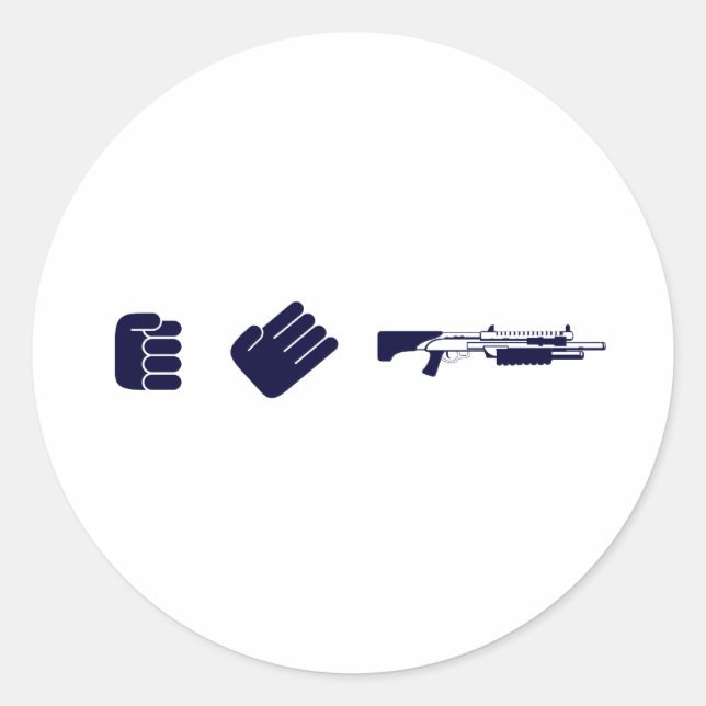 Rock Paper Shotgun Classic Round Sticker (Front)