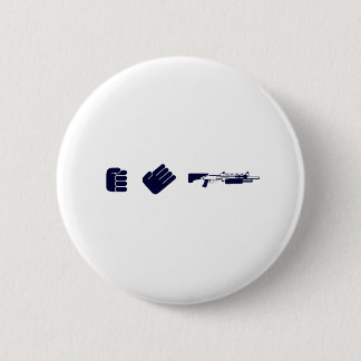 Rock, Paper, Shotgun - Gamer Video Game Gun Pinback Button