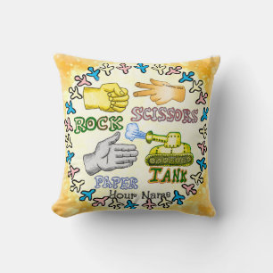 Rock Paper Tank Throw Pillow