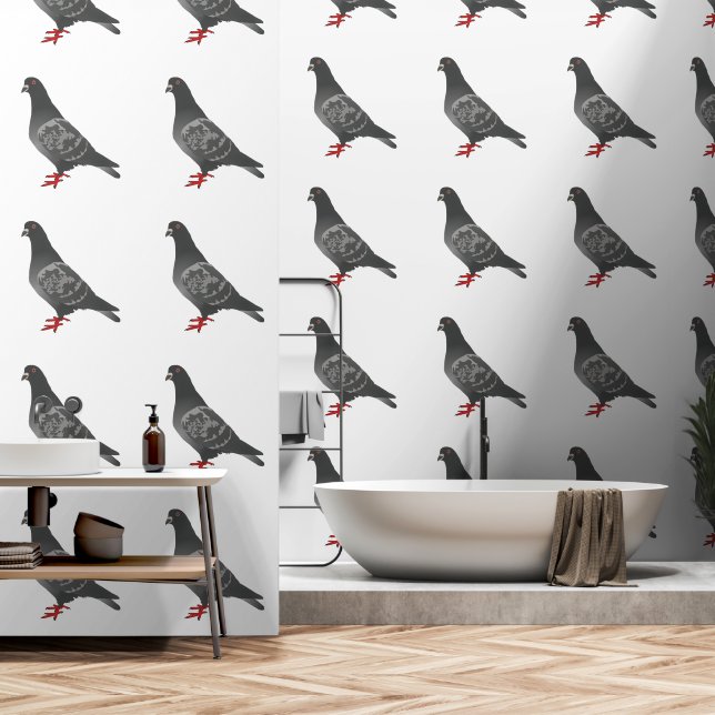 Rock Pigeon Custom Color Wallpaper (Bathroom)