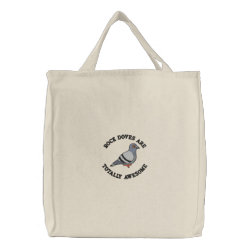 Rock Pigeon Embroidery Embroidered Tote Bag