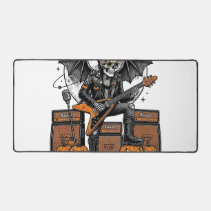 Rock Pumpkin Skull Vintage Engraving Halloween Shi Desk Mat