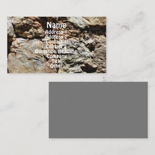 Rock Quarry Wall #5 Nature  Business Card (Front/Back)