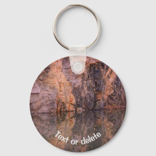 Rock Quarry Wall Reflections  Keychain