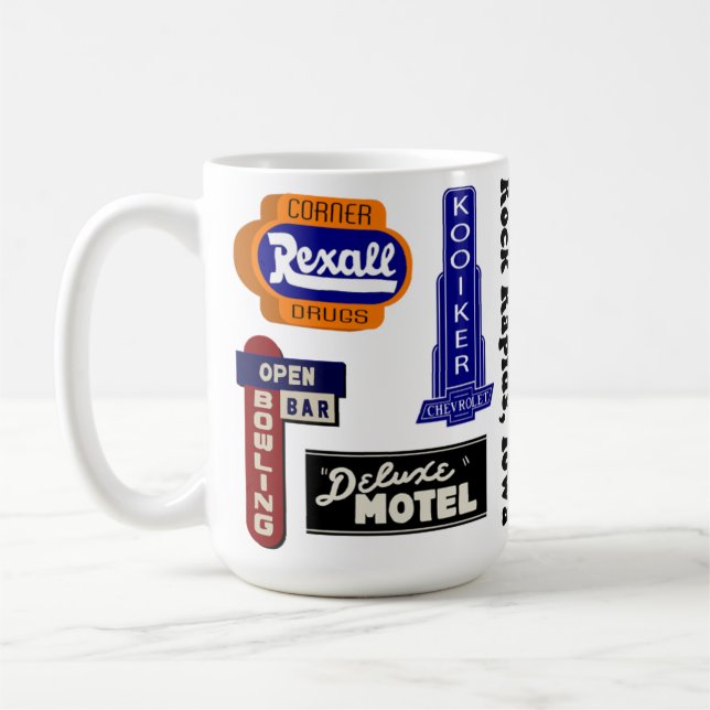 Rock Rapids, Iowa vintage signage mug (Left)
