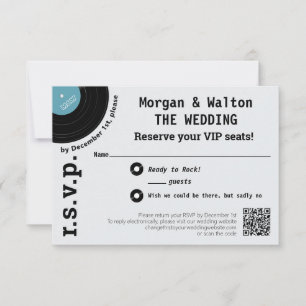 Rock Record Album Concert Style RSVP Card