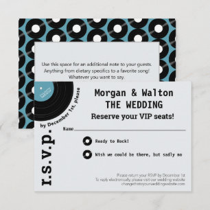 Rock Record Album Concert Style Simple RSVP Card