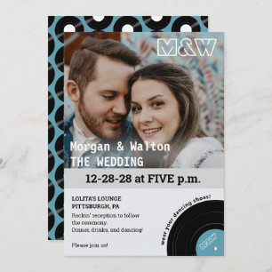 Rock Record Album Concert Style Wedding Invitation