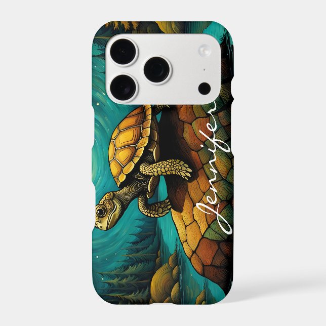 Rock River Nature Turtle Name Iphone Case (Back)