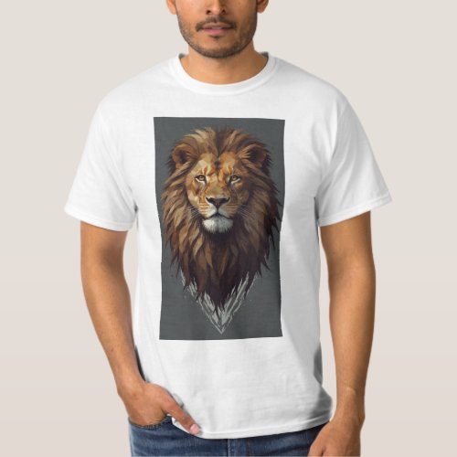  Rock  Roar Geometric Lion Emblem T_Shirt Desig