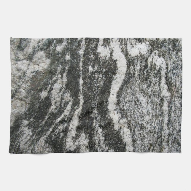 Rock Rock with Grey Geology Cat Pattern Towel (Horizontal)