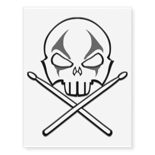 Rock & Roll Art Temporary Tattoo Skin Drummer Art