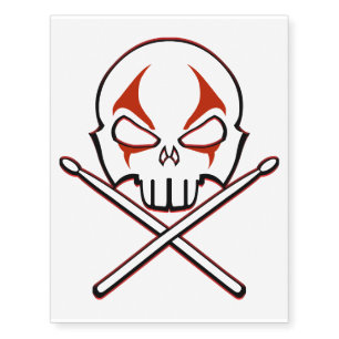 Rock & Roll Art Temporary Tattoo Skin Drummer Art