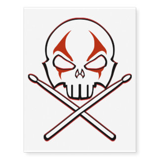 Rock & Roll Art Temporary Tattoo Skin Drummer Art