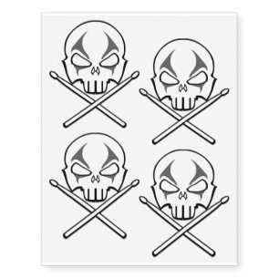 Rock & Roll Art Temporary Tattoo Skin Drummer Art