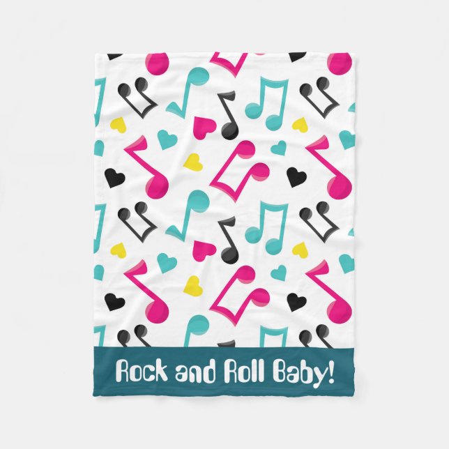 Rock roll baby girl fun blanket music (Front)