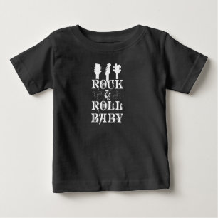 Rock & Roll Baby Guitar Kid Music Band Rocker Baby T-Shirt