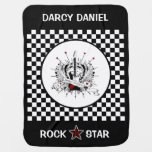 Rock &amp; Roll Baby Name Guitar Rock Star Music Baby  Baby Blanket at Zazzle