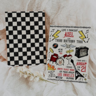 Rock & Roll Birthday Invitation - Boys Birthday 