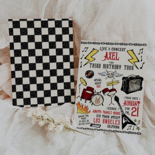 Rock & Roll Birthday Invitation - Boys Birthday