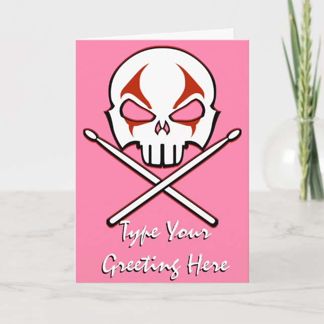 Rock & Roll Card Custom Heavy Metal Drummer Card (Front)