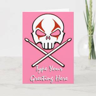 Rock & Roll Card Custom Heavy Metal Drummer Card