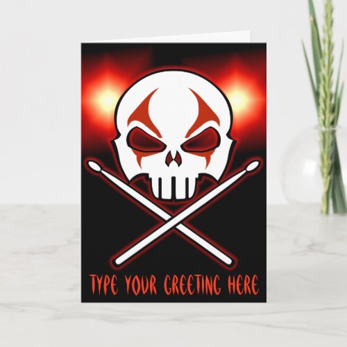 Rock  Roll Card Custom Heavy Metal Drummer Card