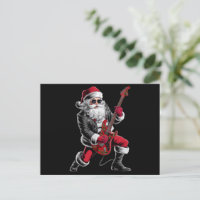 Rock & Roll Christmas Santa Claus Guitar Player