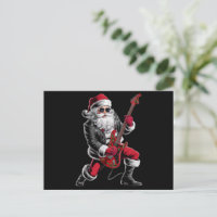 Rock & Roll Christmas Santa Claus Guitar Player