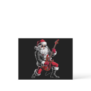 Rock & Roll Christmas Santa Claus Guitar Player Holiday Postcard