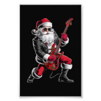 Rock & Roll Christmas Santa Claus Guitar Player