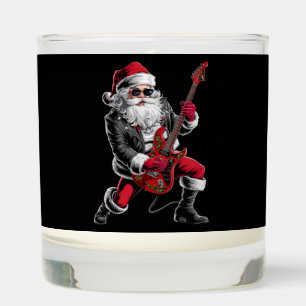 Rock & Roll Christmas Santa Claus Guitar Player Scented Candle