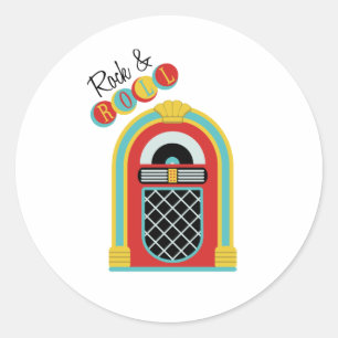 Rock & Roll Classic Round Sticker