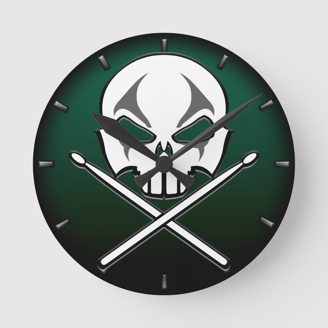 Rock & Roll Clock Heavy Metal Drummer Wall Clock Zazzle