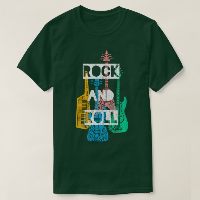 Rock  Roll Colorful Rocker Concert Children Long  T-Shirt (Design Front)