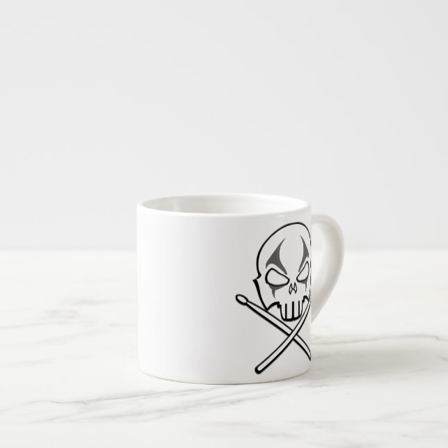 Rock & Roll Cup Heavy Metal Drummer Espresso Cup (Front Right)