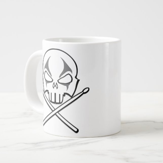 Rock & Roll Cup Heavy Metal Drummer Mugs & Cups (Front Left)