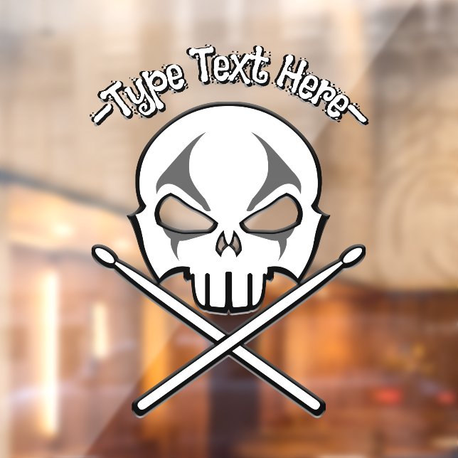 Rock & Roll Decal Personalize Drummer Window Decal (Sheet 2)
