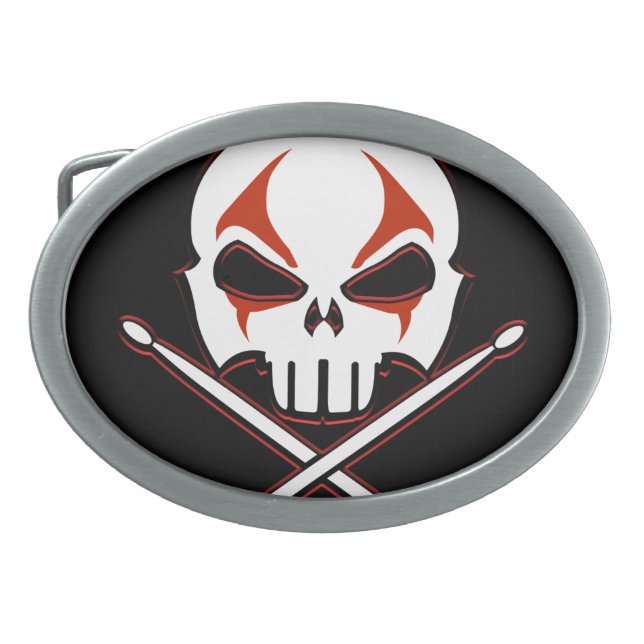 Rock & Roll Drummer Belt Buckle Metal Buckle (Front)