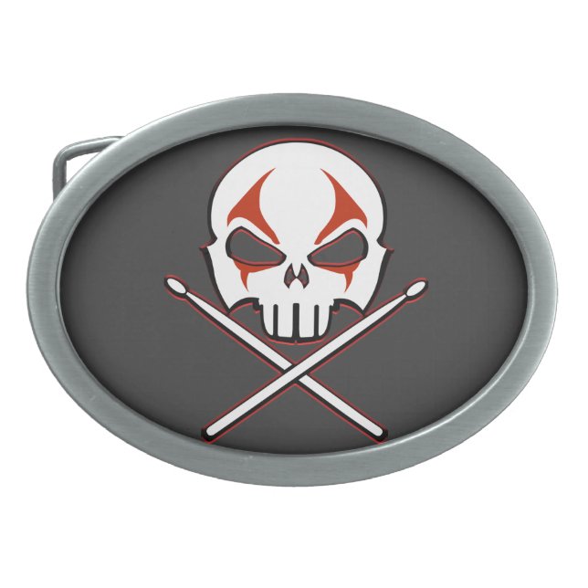 Rock & Roll Drummer Belt Buckle Metal Buckle (Front)