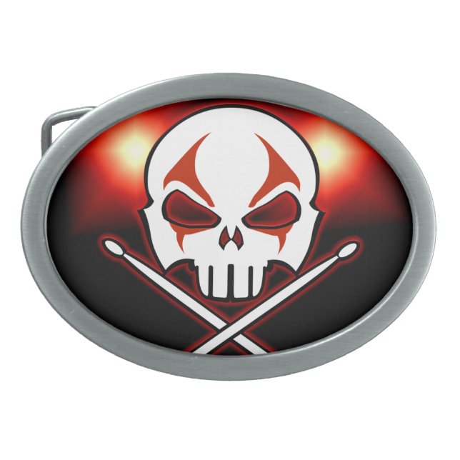 Rock & Roll Drummer Belt Buckle Metal Buckle (Front)