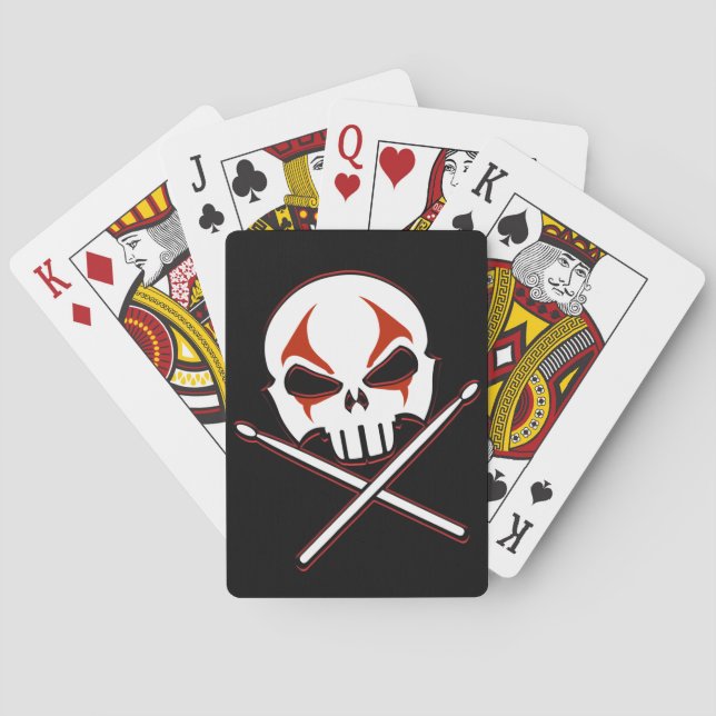 Rock & Roll Drummer Cards Heavy Metal Playing Card (Back)