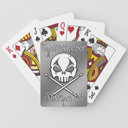 Rock  Roll Drummer Playing Cards Personalized